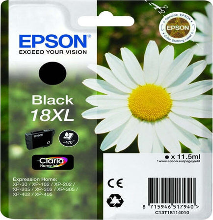 Epson - Cartuccia ink - 18XL - Nero - C13T18114012 - 11 5ml Elettronica/Informatica/Stampanti e accessori/Accessori per stampanti a inchiostro e laser/Cartucce d'inchiostro Eurocartuccia - Pavullo, Commerciovirtuoso.it