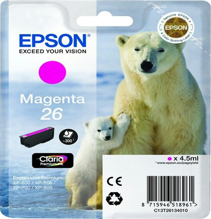 Epson - Cartuccia ink - 26 - Magenta - C13T26134012 - 4 5ml Elettronica/Informatica/Stampanti e accessori/Accessori per stampanti a inchiostro e laser/Cartucce d'inchiostro Eurocartuccia - Pavullo, Commerciovirtuoso.it