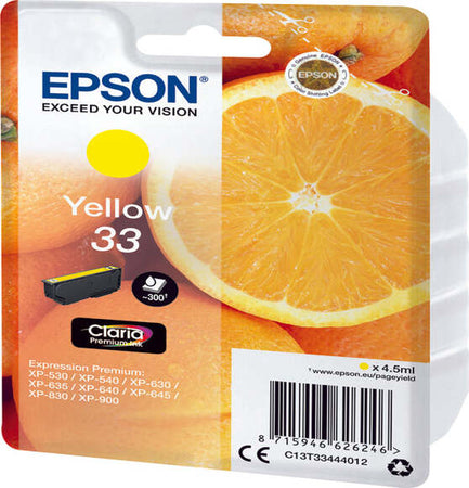 Epson - Cartuccia ink - 33 - Giallo - C13T33444012 - 6 4ml Elettronica/Informatica/Stampanti e accessori/Accessori per stampanti a inchiostro e laser/Cartucce d'inchiostro Eurocartuccia - Pavullo, Commerciovirtuoso.it