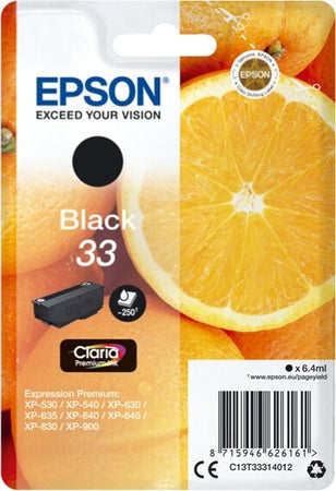 Epson - Cartuccia ink - 33 - Nero - C13T33314012 - 6 4ml Elettronica/Informatica/Stampanti e accessori/Accessori per stampanti a inchiostro e laser/Cartucce d'inchiostro Eurocartuccia - Pavullo, Commerciovirtuoso.it