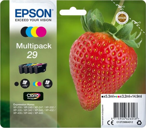 Epson - Confezioni cartucce ink - 29 - C-M-Y-K - C13T29864012 - C-M-Y 3 2ml cad - K 5 3ml Elettronica/Informatica/Stampanti e accessori/Accessori per stampanti a inchiostro e laser/Cartucce d'inchiostro Eurocartuccia - Pavullo, Commerciovirtuoso.it