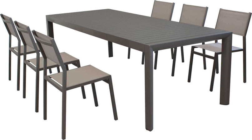 EQUITATUS---set-tavolo-in-alluminio-cm-180/240x100x75-h-con-6-sedute-Taupe-Milani-Home