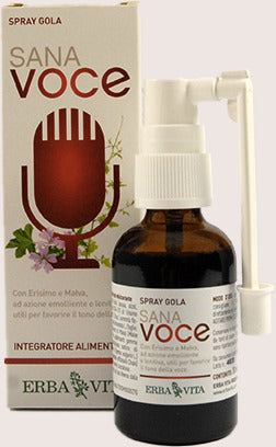 Erbavita- Sana Voce Spray Gola Mucoadesivo Integratore Alimentare Azione Emolliente E Lenitiva 30 Ml