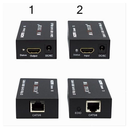 Estensore Hdmi Amplificatore Segnale Video 1080p Rj45 Cat5e Cat6 60mt Maxtech Ext-hdl01