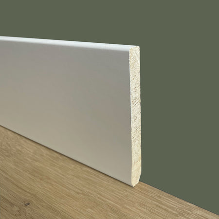 100 metri lineari di Battiscopa in Legno Massello alto squadrato - 120x13mm Laccato Bianco - Eternal Parquet