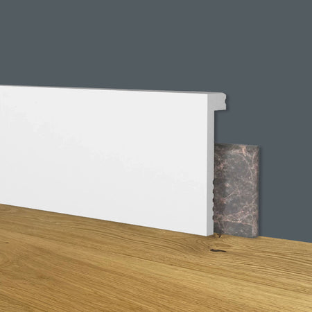 Battiscopa coprimarmo copribattiscopa BIANCO 100x22x2000mm in POLIMERI - Polistrutturato - Eternal Parquet
