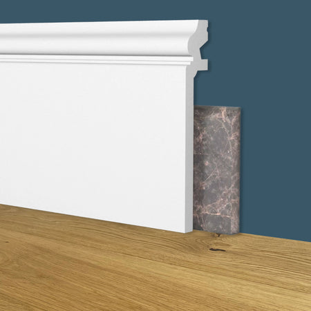 Battiscopa coprimarmo DUCALE Alto BIANCO 138x22x2000mm in POLIMERI - Polistrutturato Eternal Parquet