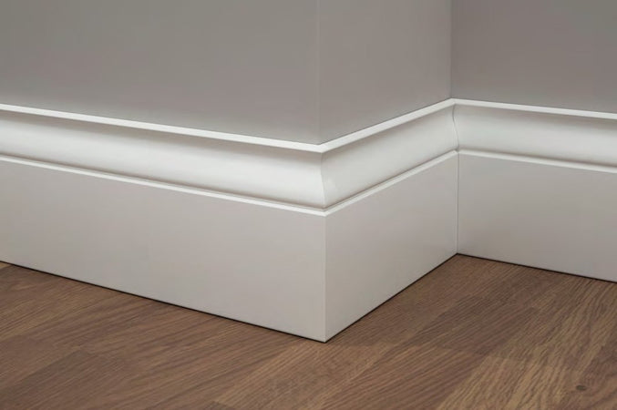 BATTISCOPA HELIZABETH 120X13 laccato bianco legno MASSICCIO/MASSELLO Zoccolino - Eternal Parquet