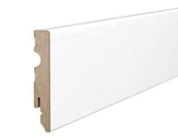 BATTISCOPA ZOCCOLINO SQUADRATO in FIBRA DI LEGNO COMPATTA 80X15 BIANCO Eternal Parquet