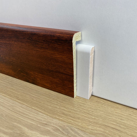 Battiscopa Coprimarmo copribattiscopa in Duropolimero Polistrutturato 100x25 effetto legno o bianco Eternal Parquet