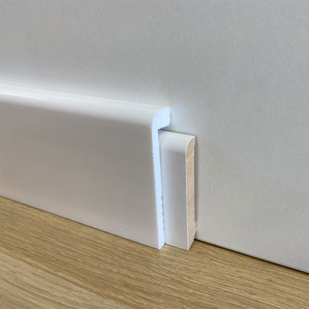 Battiscopa Coprimarmo copribattiscopa in Duropolimero Polistrutturato 100x25 effetto legno o bianco Eternal Parquet