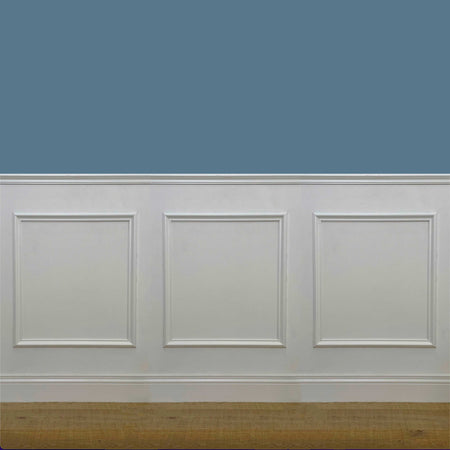 2 metri lineari di Boiserie CLASSIC in legno MASSICCIO di Ayous laccato bianco tutto incluso (200Lx100Hcm) - Eternal Parquet