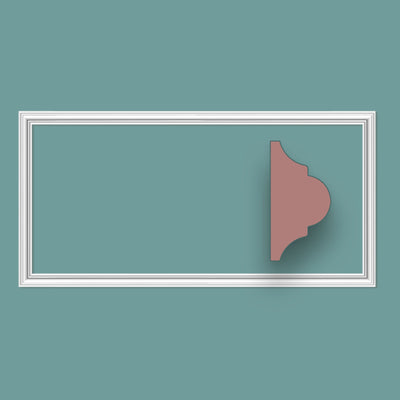 Cornice Bugna per Boiserie rivestimento a parete in polimeri 50x100cm Bianca già tagliata - Eternal Parquet