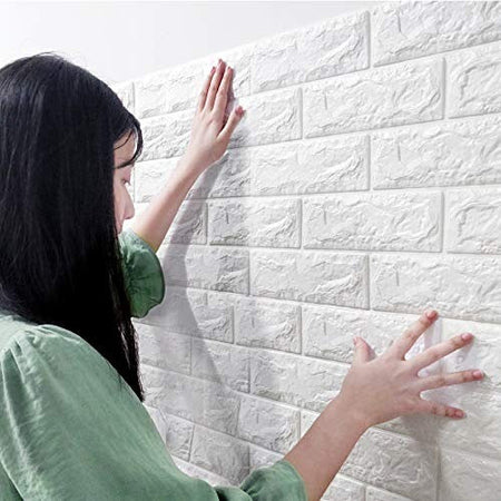 Pannelli 3D Autoadesivi in PE 70X70cm MATTONI BIANCHI , isolanti, idrorepellenti, economici - Eternal Parquet