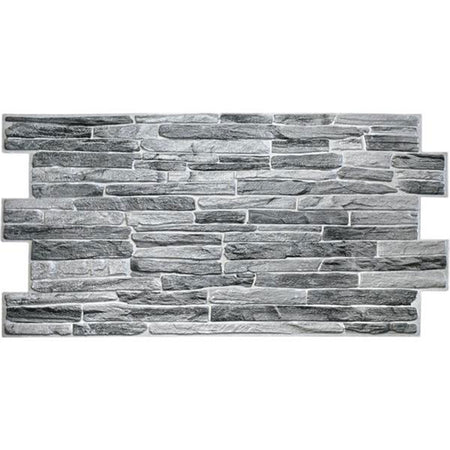 Pannelli 3D Rivestimento a parete in PVC effetto LASTRE DI PIETRA GRIGIA Realistici e isolanti. - Eternal Parquet