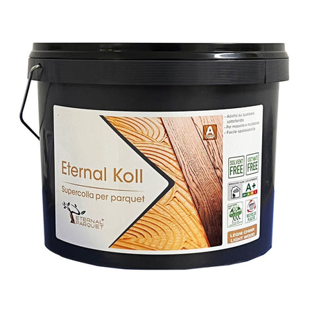 ETERNAL KOLL super - colla Bicomponente esente da solventi e isocianati per tutti i tipi di PARQUET 11kg (10+1) classe A+ Eternal Parquet