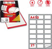 Etichetta adesiva A410 - permanente - 63 5x38 1 mm - 21 etichette per foglio - bianco - Markin - scatola 100 fogli A4 Cancelleria e prodotti per ufficio/Archivio ufficio e accessori per scrivania/Etichette divisori per schedario e timbri/Etichette ed etichette adesive/Etichette per stampanti Eurocartuccia - Pavullo, Commerciovirtuoso.it