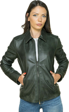 Eva---Giacca-Donna-Verde-in-vera-pelle