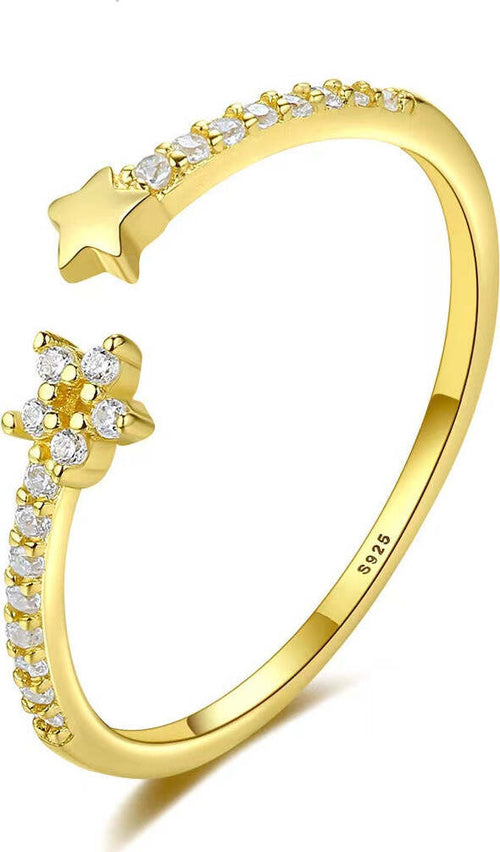 Evideence-Anello-Donna-argento-925-gold-e-zirconi-bianchi-misura-regolabile