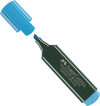 Evidenziatore Textliner 48 - punta di 3 differenti larghezze: 5 0- 3 0-1 0mm - azzurro - Faber Castell Cancelleria e prodotti per ufficio/Penne matite scrittura e correzione/Marcatori ed evidenziatori/Marcatori cancellabili a secco e liquidi Eurocartuccia - Pavullo, Commerciovirtuoso.it