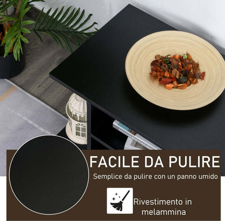 F02-0610A-Mobile-TV-Moderno-con-Ruote,-Mobiletto-TV-in-Legno,-80-×-40-×-40cm-Nero-soggiorno-anche-come-tavolino-da-salotto