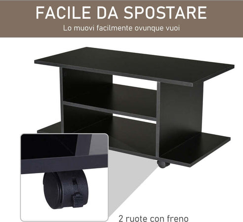 F02-0610A-Mobile-TV-Moderno-con-Ruote,-Mobiletto-TV-in-Legno,-80-×-40-×-40cm-Nero-soggiorno-anche-come-tavolino-da-salotto