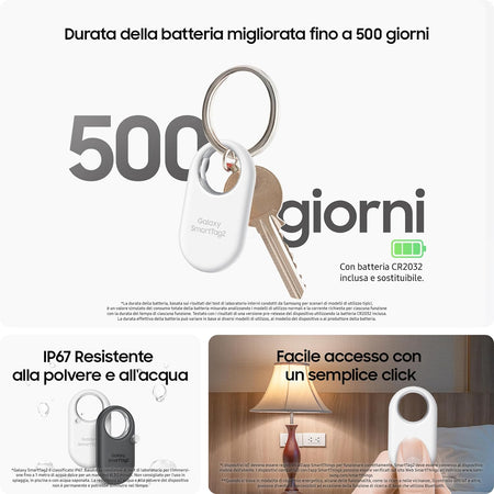 Samsung Galaxy Smart Tag2 Localizzatore Nero E Bianco- 4 Pezzi Usato2