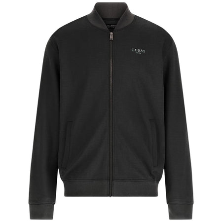 Guess felpa zip nera logo iridescent M4YQ15 KCBR2 Felpe Guess