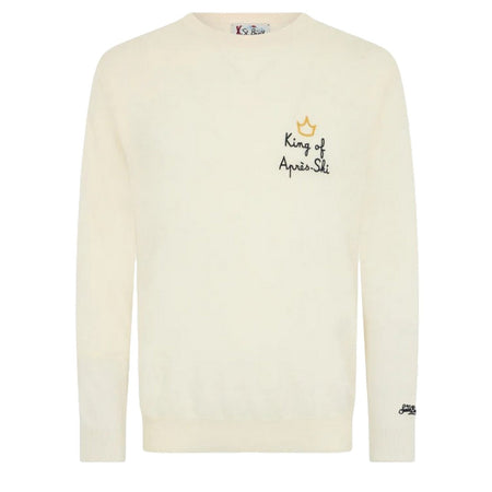 MC2 SAINT BARTH maglioni uomo mc2 saint barth - crew neck light sweater king apres ski 10 emb - avorio da uomo