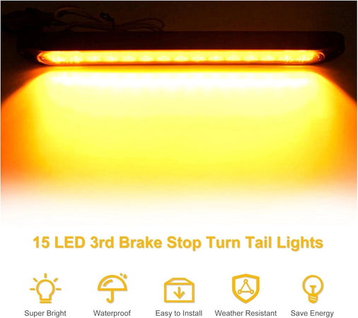 Luci Ingombro Coppia Fanali Posteriori Laterali Freccia Luci Auto Camper Suv Giallo 15Led 12-24V