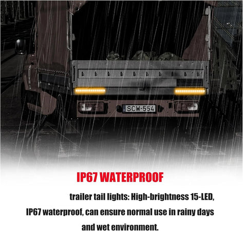 Luci Ingombro Coppia Fanali Posteriori Laterali Freccia Luci Auto Camper Suv Giallo 15Led 12-24V