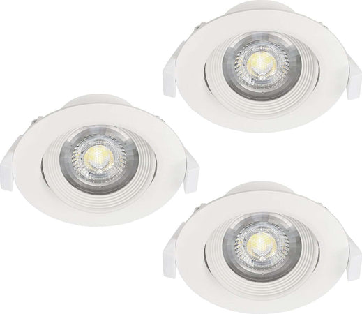 Faretto-Ad-Incasso-Moderno-Sartiano-Policarbonato-Bianco-3-Luci-Led-4,6W