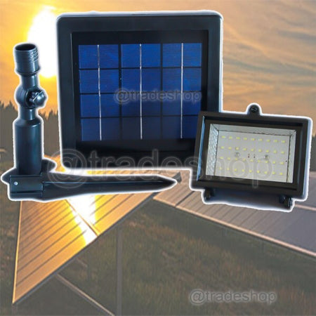 Faretto Faro Ad Energia Solare 36 Led Smd Da Giardino Pannello Batteria Ricarica Illuminazione/Illuminazione per esterni/Proiettori Trade Shop italia - Napoli, Commerciovirtuoso.it