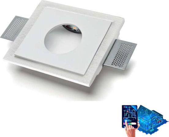 Faretto-incasso-gesso-Belfiore-9010-HITE-4058.3001-LED-WIRELESS-segnapasso-cartongesso-muro