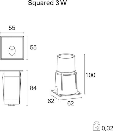 Faretto-incasso-led-Pan-POLKA-SQUARED-3W-LED-IP65-spot-esterno