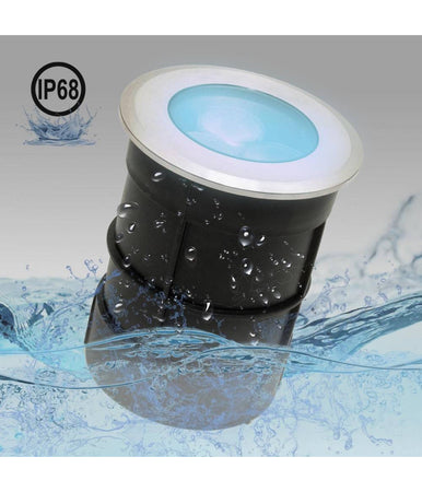 Faretto Led 24v Rgbw Calpestabile Incasso 65mm Ip68 Segnapassi 9 W Rgb 4000k Dmx