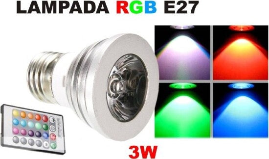 Faretto-Led-Luce-Rgb-Programmabile-Multicolor-E27-Gu10-E14-Mr16-Con-Telecomando