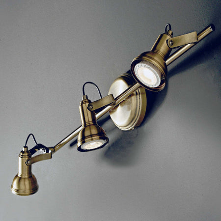 Faretto-spot-rustico-Illuminando-OLD-3-LED-lampada-parete-soffitto-classico-metallo-brunito-orientabile-21W-3000°K-1440LM-GU10