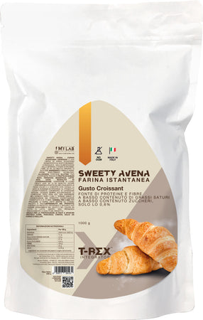 Farina D'avena Aromatizzata 1000 gr Sweety Avena T-rex integratori - Oatmeal Istantanea per Crepes, Plumcake, Pancake Proteici a Basso Contenuto di Zuccheri, Fonte di Proteine. Per Colazioni e Dolci (croissant) Alimentari e cura della casa/Cereali e muesli/Farina e pappa d'avena MyLab Nutrition - Roma, Commerciovirtuoso.it