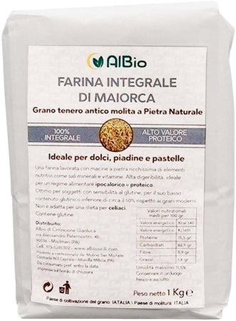 Farina integrale di Maiorca per dolci grano antico Siciliano Molitura a pietra 1Kg Albio Sicily