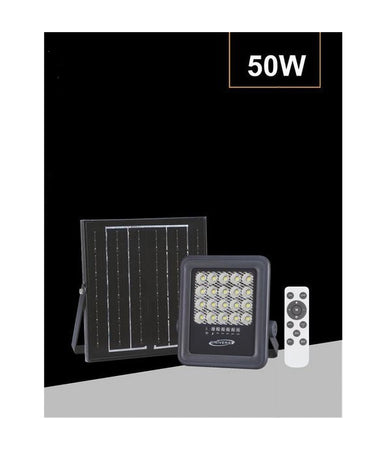 Faro A Led 50 Watt Con Pannello Solare Luce Naturale 4000k Telecomando Tk09-50w