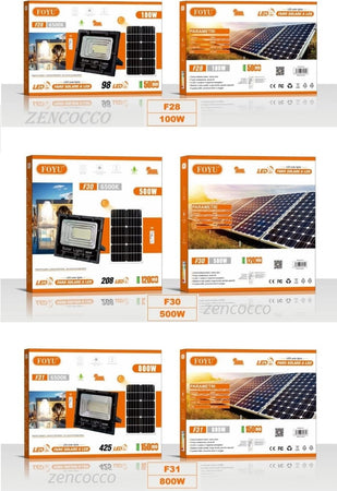 FARO-con-Pannello-Solare-LED-Sensore-Crepuscolare-100W-500W-800W-luce-6500k-ip67