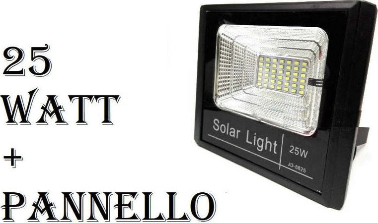 FARO-ENERGIA-SOLARE-LED-CON-PANNELLO-FARETTO-CREPUSCOLARE-+-TELECOMANDO-25W