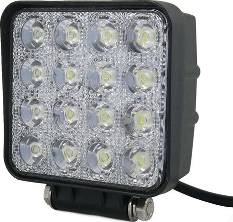 Faro Faretto 48W 16 LED Quadrato per AUTO JEEP BARCA 12V IP67 Illuminazione/Illuminazione per esterni/Proiettori Zencoccostore - Formia, Commerciovirtuoso.it