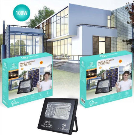 Faro-Faretto-Led-Pannello-Solare-Fotovoltaico-100w-Con-Crepuscolare-Ip67-Led-9015