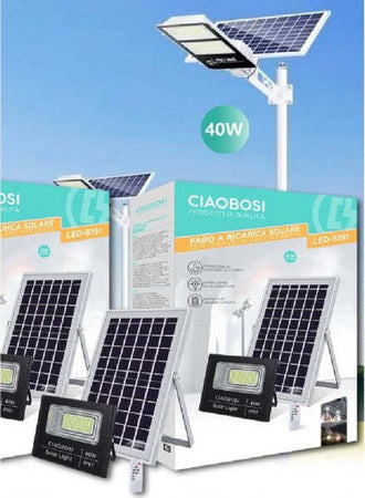 Faro-Faretto-Led-Pannello-Solare-Fotovoltaico-Ip67-40-W-Con-Telecomando-Led-8191