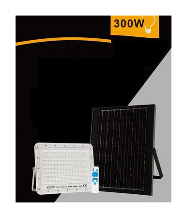 Faro Faretto Pannello Solare 300w Luce Fredda 6500k Ip65 Telecomando S12a-300w