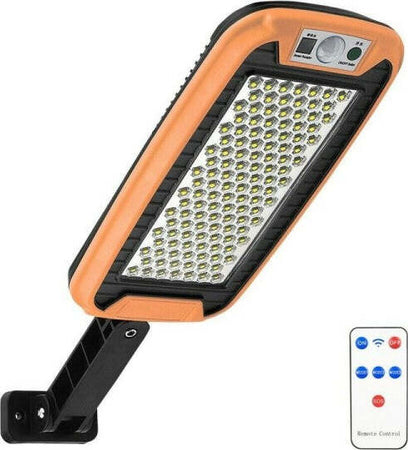 Faro-Lampione-Stradale-Con-Pannello-Solare-Con-Sensore-Telecomando-124-Led-8019d
