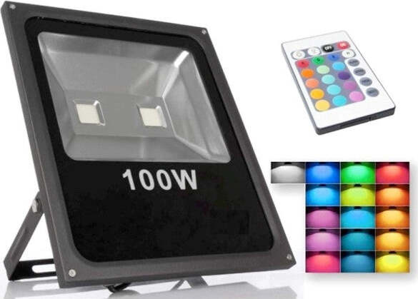 Faro-Led-100w-Rgb-Multicolore-Giochi-Luce-Con-Telecomando-Faretto-Illuminazione