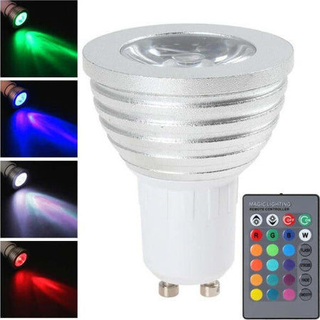 Faro Rgb Lampada Faretto Gu10 Multicolore 3w Led Telecomando Cromoterapia Illuminazione/Illuminazione per interni/Illuminazione per bambini/Luci notturne per bambini Trade Shop italia - Napoli, Commerciovirtuoso.it